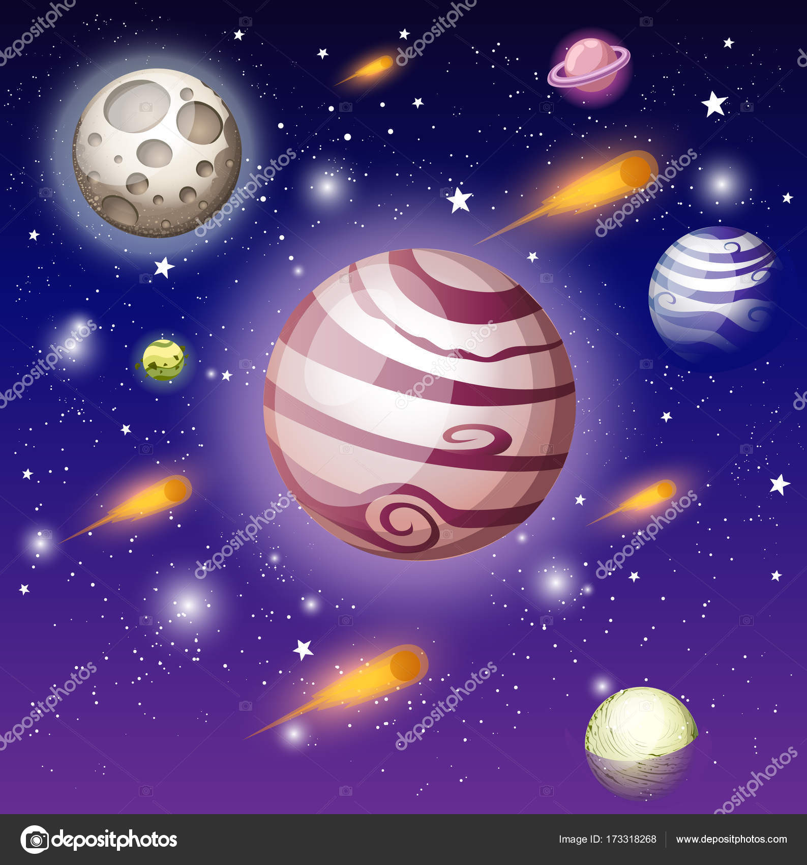 Vector Illustration Livre Ouvert Avec Des éléments Espace