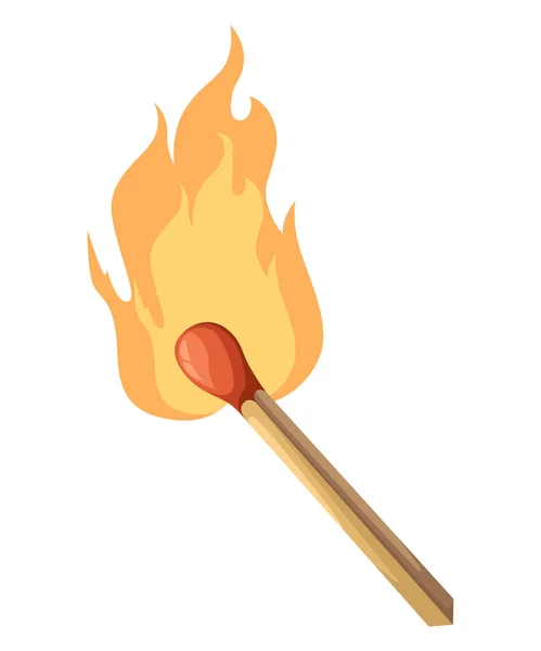 Burning Match Stick Illustration Combina Con Fuego Ilustración Vectorial Aislada — Vector de stock