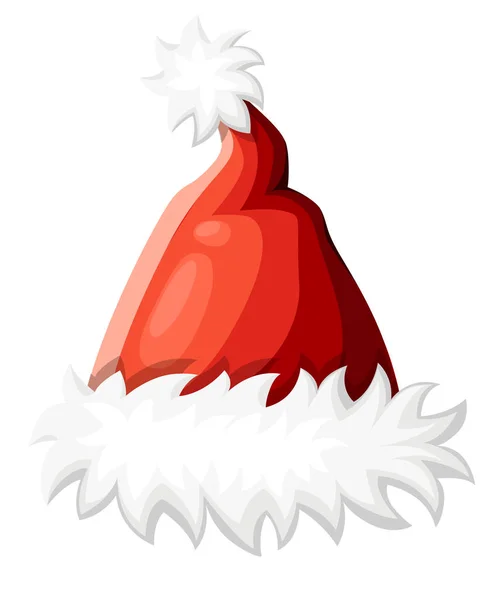 Chapeau Noël Santa Illustration Vectorielle Chapeau Haut Forme Rouge Santa — Image vectorielle