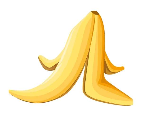 Casca Banana Fundo Branco Ilustração Vetorial Fundo Branco Página Site —  Vetores de Stock