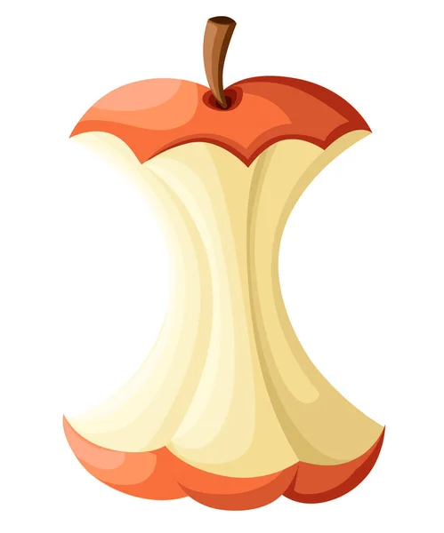 Gebissener Apfel Ganze Halbe Und Scheibe Isoliert Auf Weißem Hintergrund — Stockvektor