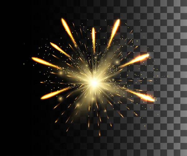 Gloeien Geïsoleerde Wit Transparant Effect Lens Flare Explosie Glitter Lijn — Stockvector