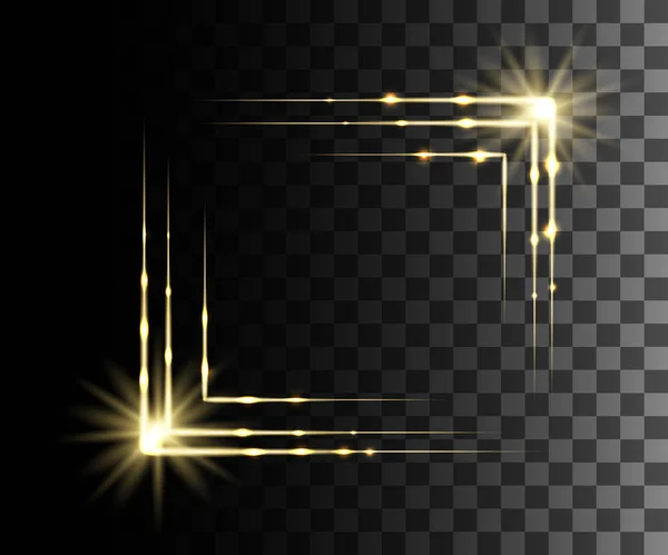 分離の黄色透明効果 レンズフレア キラキラ ライン 太陽フラッシュとスパークと星を輝き イラスト テンプレート アート デザインのクリスマスのバナーを記念して 魔法フラッシュ — ストックベクタ