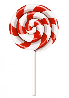 Kırmızı ve beyaz spiral lolipop sopa. Noel candy. Beyaz arka plan üzerinde izole. Web sayfası ve mobil uygulaması tasarım