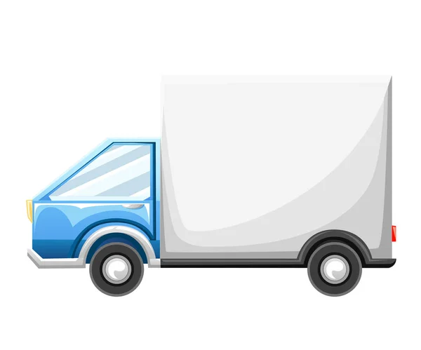 Nákladní Dodávky Vektorové Ilustrace Izolované Pozadí Nákladní Auto Plochý Kamionů — Stockový vektor