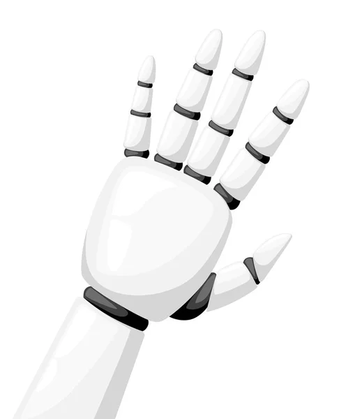 Mano Robot Blanco Brazo Robótico Para Ilustración Vectorial Prótesis Aislada — Archivo Imágenes Vectoriales