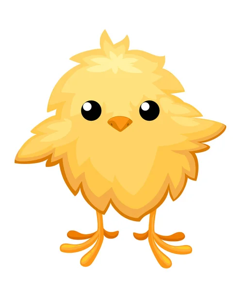 Смешная курица в яйце для украшения пасхальной пасхи мультяшный вектор плоский клипарт желтая птица в яичной скорлупе векторной иллюстрации на белом фоне — стоковый вектор
