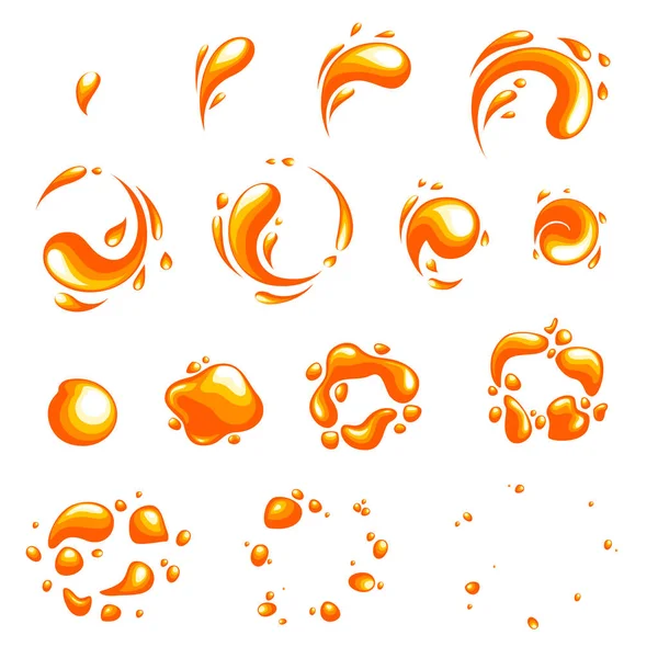 Fire explosion special effect fx animation frames sprite sheet. Vortex fire and thunder power explosion frames for flash animation in games, video and cartoon. — Stock Vector