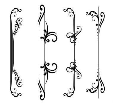 Vintage küme. Çiçek öğeleri dizayn Monogram, Davetiyeler, çerçeveler, menüler ve etiketleri için. Grafik Tasarım Web sitesi, kafeler, butikler, otel. Beyaz arka plan üzerinde vektör çizim