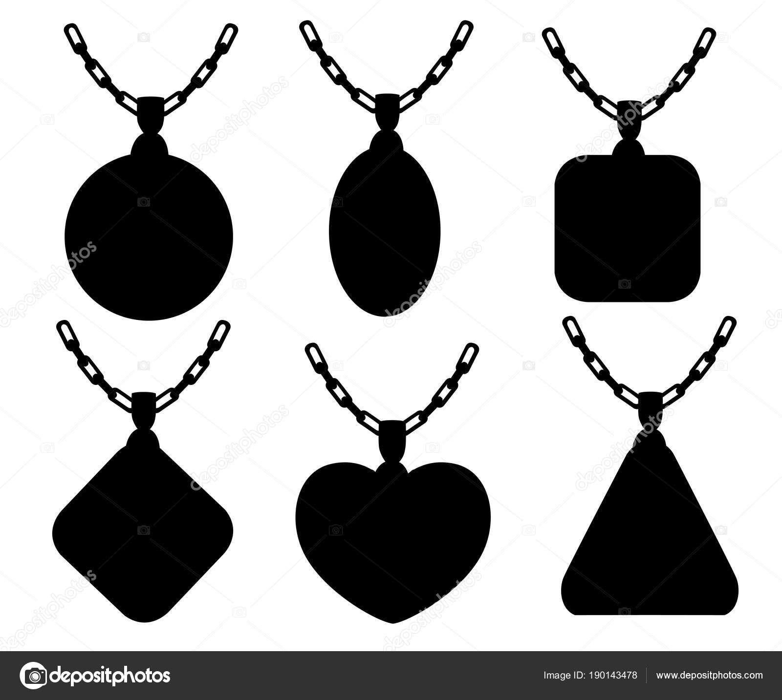 Download Sílhueta preta. Conjunto de jóias de ouro. Colares ...