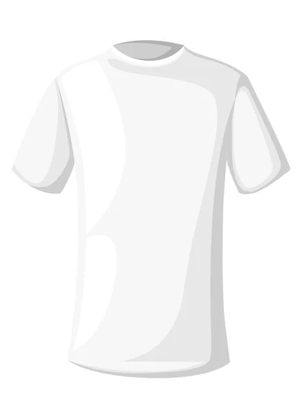 Blank t-shirts template. White unisex shirt. Cartoon style design. Vector illustration isolated on white background. Web site page and mobile app — Stock Vector