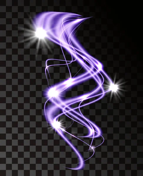 Efeito de onda roxa. Purple glitter partículas efeito de fundo. Faíscas brilhantes. Ilustração vetorial sobre fundo transparente. Página do site e design de aplicativos móveis — Vetor de Stock