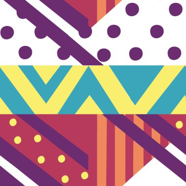 Soyut geometrik şekillerin kusursuz deseni düz vektör çizimi