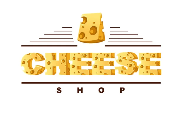 Concepto CHEESE letras estilo comida creativa logo diseño diseño de ilustración vectorial plana sobre fondo blanco. — Archivo Imágenes Vectoriales