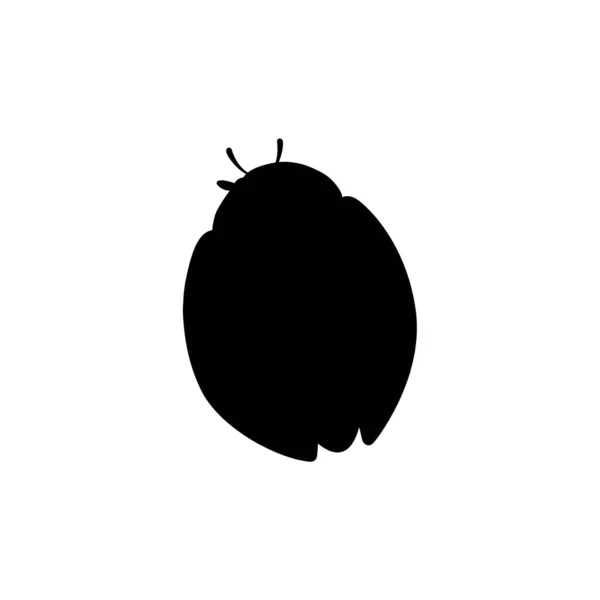 Schwarze Silhouette Marienkäfer mit geschlossener Schale Käfer Cartoon Käfer Design flache Vektorillustration isoliert auf weißem Hintergrund — Stockvektor