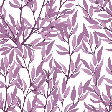 Kusursuz desenli el çizimi ağaç dalları yapraklarla botanik çiçekleri çiçekli el çizimi İskandinav tarzı sanat tasarımı element düz vektör çizimi.