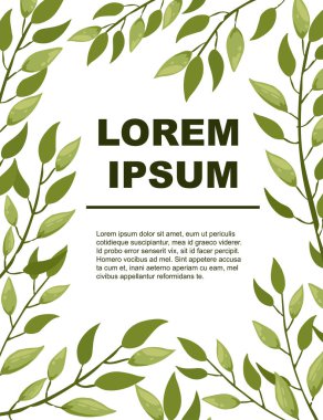 El ilanları kart tasarımı el çizimi yapraklı ağaç dalları botanik çiçekleri çiçekli el çizimi İskandinav tarzı sanat tasarımı element düz vektör çizimi.