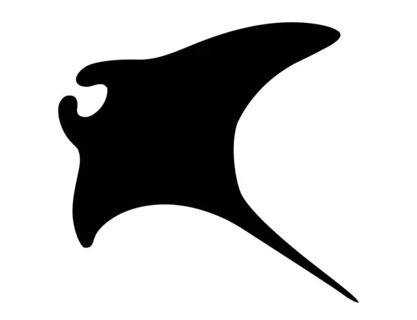 黑色人物造型 水下巨兽 翅膀设计简约 平面矢量图解 独立于白色背景 — 图库矢量图片
