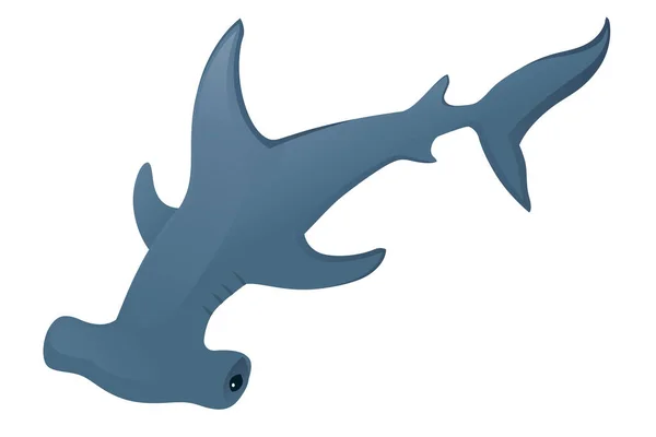 Requin Marteau Animal Géant Sous Marin Dessin Animé Simple Dessin — Image vectorielle