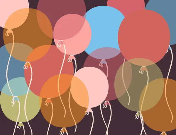 Diseño Folleto Publicitario Con Globos Cumpleaños Ilustración Vectorial Plana Sobre — Archivo Imágenes Vectoriales