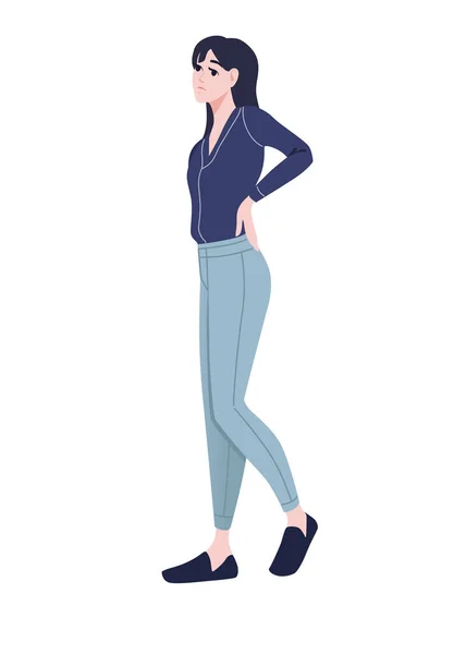 Nettes Junges Mädchen Mode Lässige Kleidung Cartoon Charakter Design Flache — Stockvektor