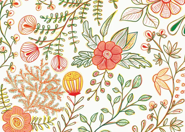 Blumen und Blätter Muster, Malerei — Stockfoto