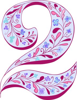 Çiçek dekorasyon vektör ile iki numaralı