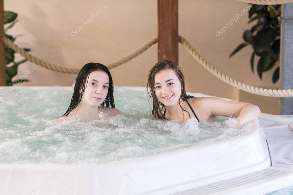 Beautiful women relaxing bath