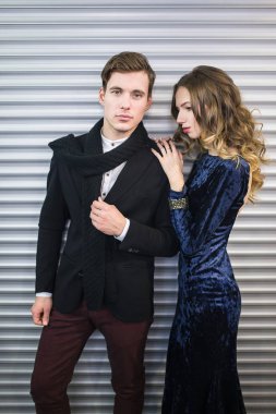 Moda stil fotoğraf güzel bir çift