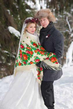 Gelin Damat kış şal.