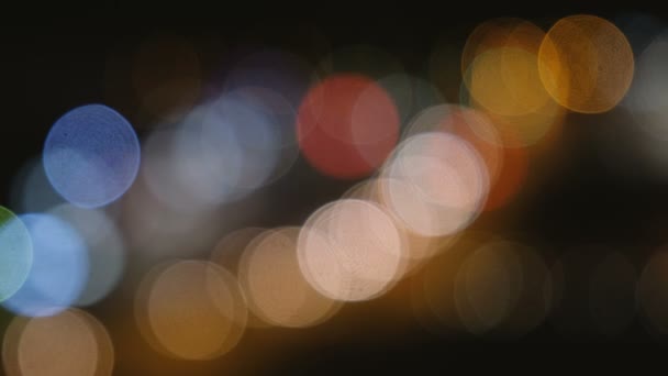 Defocused night traffic lights. Abstract blur background. — Stock Video