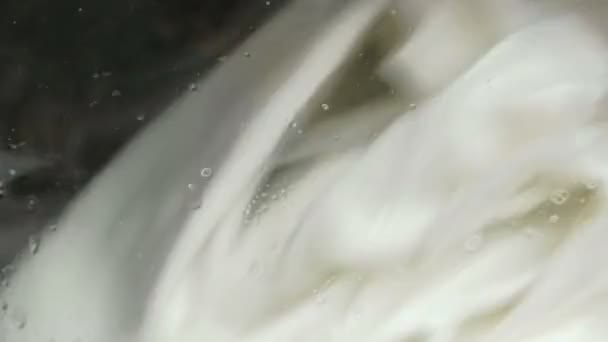 White linen is washed in the washing machine close-up. — Stock Video