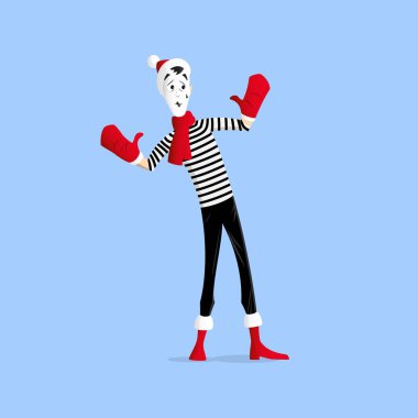 MIME performans duvarın arkasında