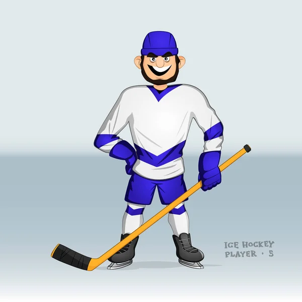 Jogador de hóquei no gelo em pé — Vetor de Stock
