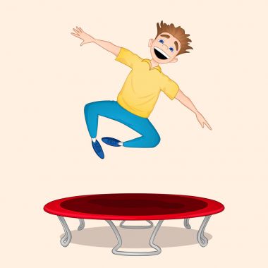 Trambolinde zıplayan çocuk