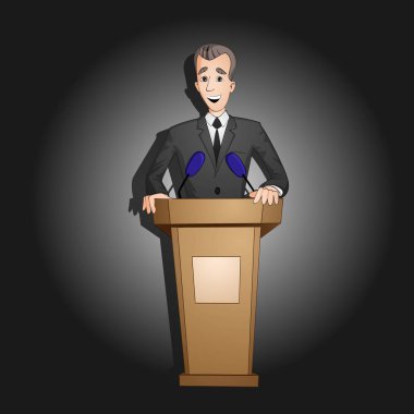 President speech from tribune clipart