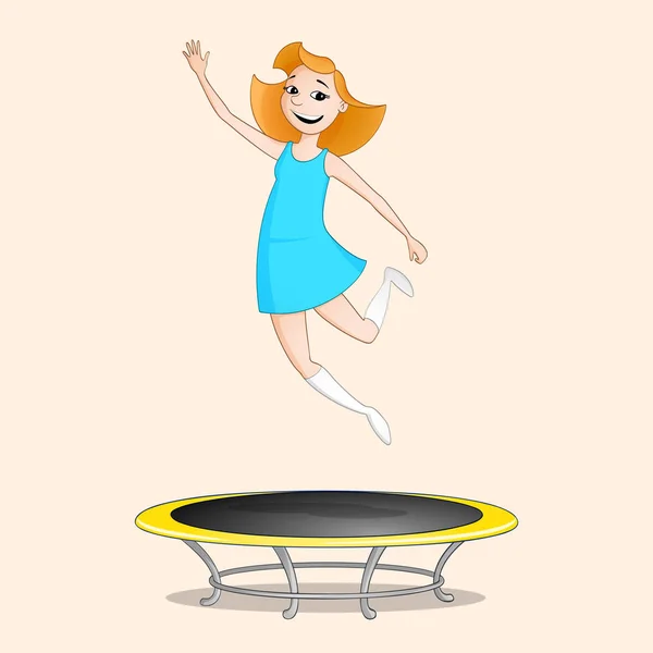 Chica saltando en trampolín — Archivo Imágenes Vectoriales