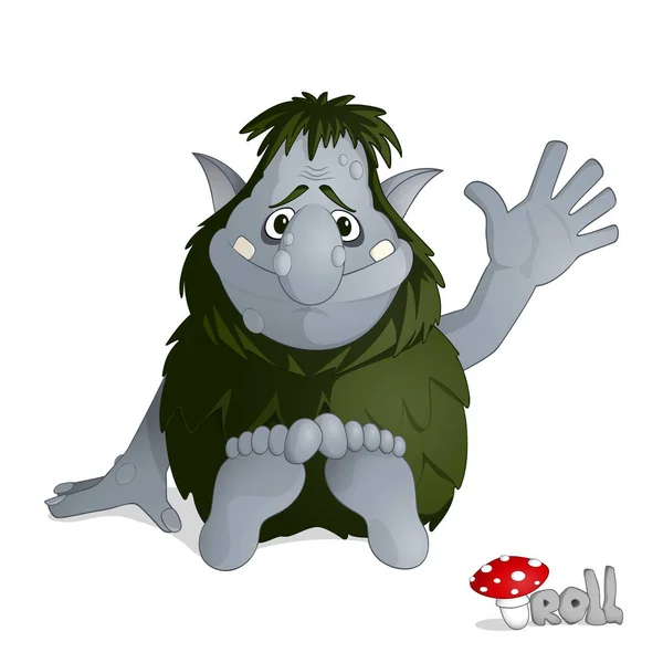 Piccolo troll seduto — Vettoriale Stock