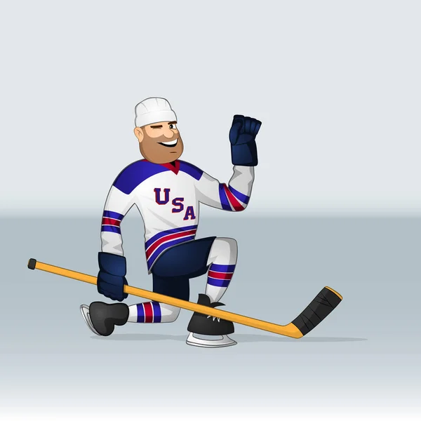 USA team ice hockey player — Stock Vector