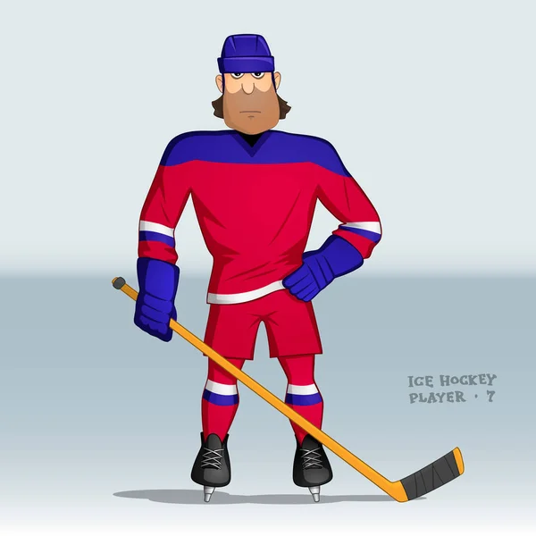 Joueur de hockey sur glace debout — Image vectorielle