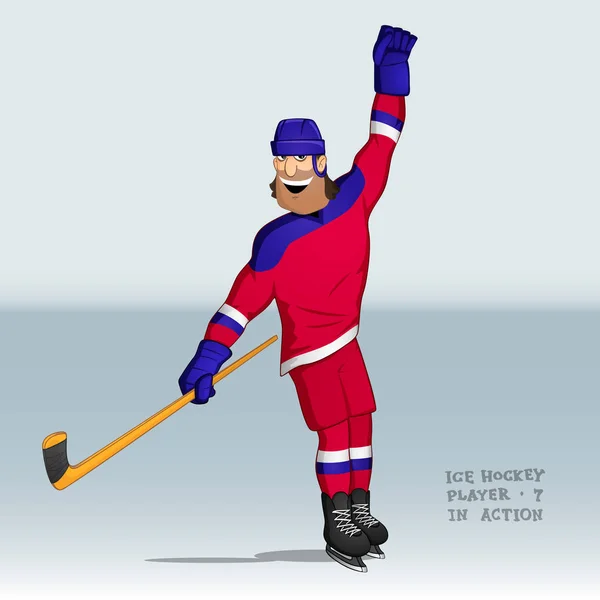 Joueur de hockey sur glace glissant — Image vectorielle