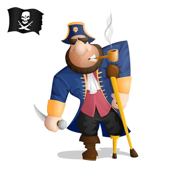 Un pirata a una zampa in piedi — Vettoriale Stock