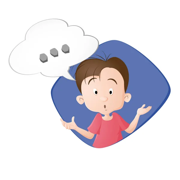 A boy thinking a thought — Stock Vector