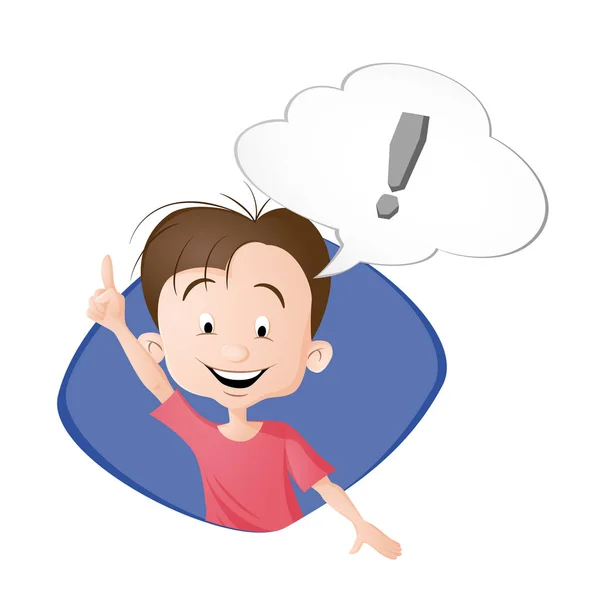 A boy thinking a thought — Stock Vector