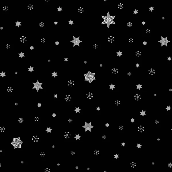 Fondo de invierno sin costuras con copos de nieve — Vector de stock