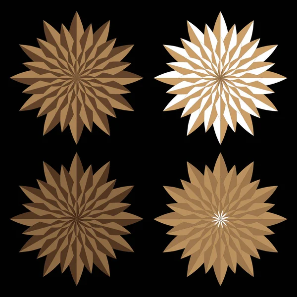 Mandala fleur géométrique marron . — Image vectorielle
