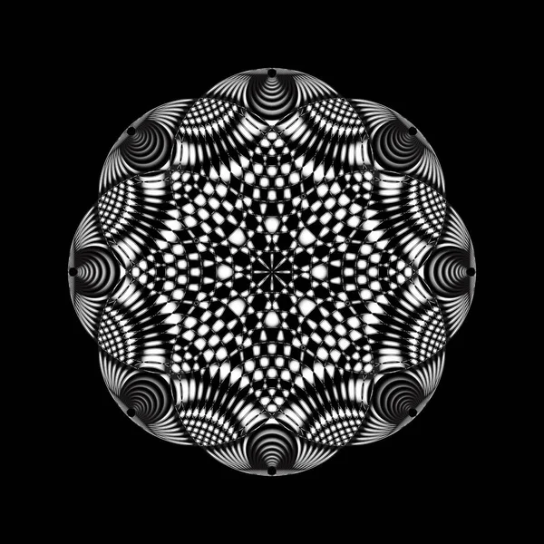 Цвітіння каракулі квітковий елемент. Геометричний круговий малюнок. Векторні ілюстрації . — стоковий вектор