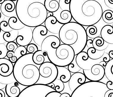 Vintage seamless pattern with large and small spiral elements clipart