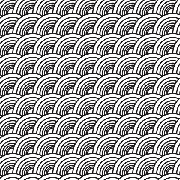 Sömlös vintage mönster av överlappande skal — Stock vektor