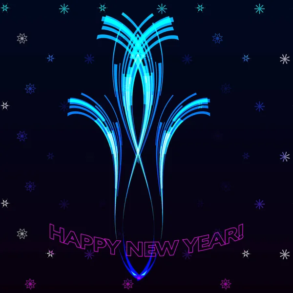 Happy new year fireworks holiday background design — Stock Vector